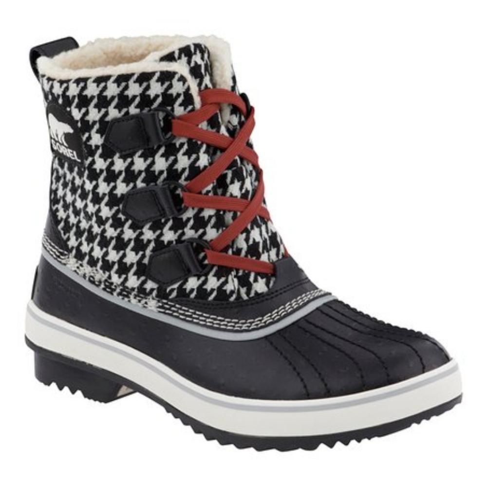 SOREL Black & Grout Tivoli Houndstooth Winter Snow Boots